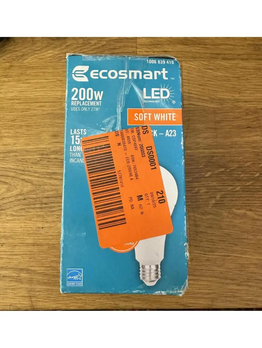 Ecosmart A23 LED Light Bulb 200W Replacement 27W Soft White E26 Energy Saving